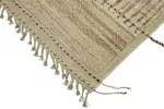 Tribal Modern Dizayn Bej Pamuk Üzerine Yün El Dokuma Halı-318x430 - Görsel 4