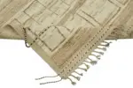 Tribal Modern Dizayn Bej Pamuk Üzerine Yün El Dokuma Halı-318x430 - Görsel 6