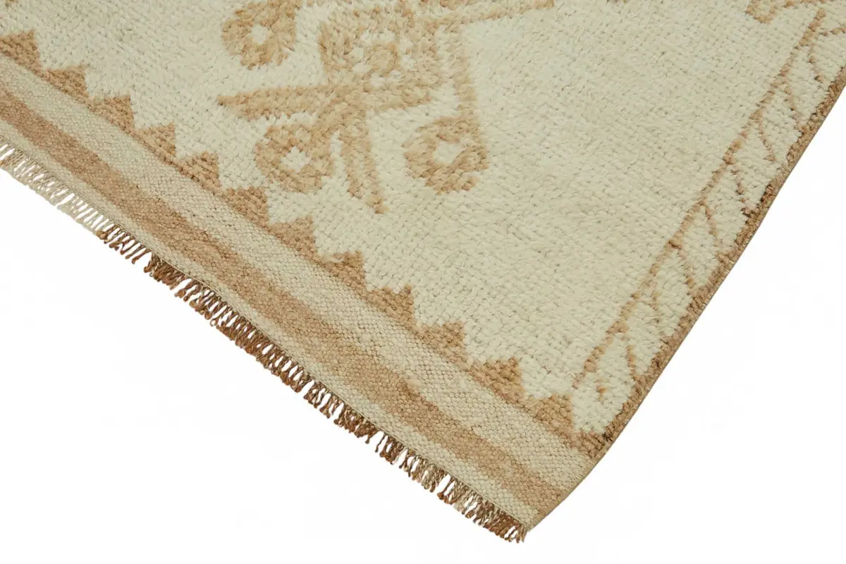 Herki Eskitme Bej Pamuk Üzerine Yün El Dokuma Halı-091x326 - Görsel 4