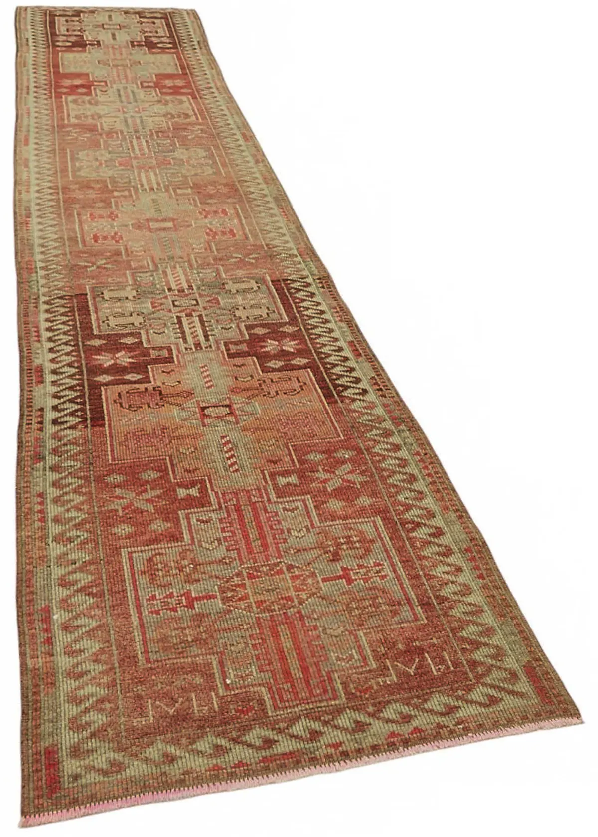 Herki Eskitme Kırmızı Pamuk Üzerine Yün El Dokuma Halı-088x438 - Görsel 2