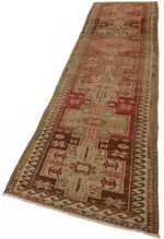 Herki Eskitme Kırmızı Pamuk Üzerine Yün El Dokuma Halı-088x438 - Görsel 3