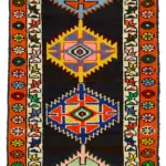 Herki Eskitme Multi Pamuk Üzerine Yün El Dokuma Halı-083x326