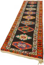 Herki Eskitme Multi Pamuk Üzerine Yün El Dokuma Halı-083x326 - Görsel 3