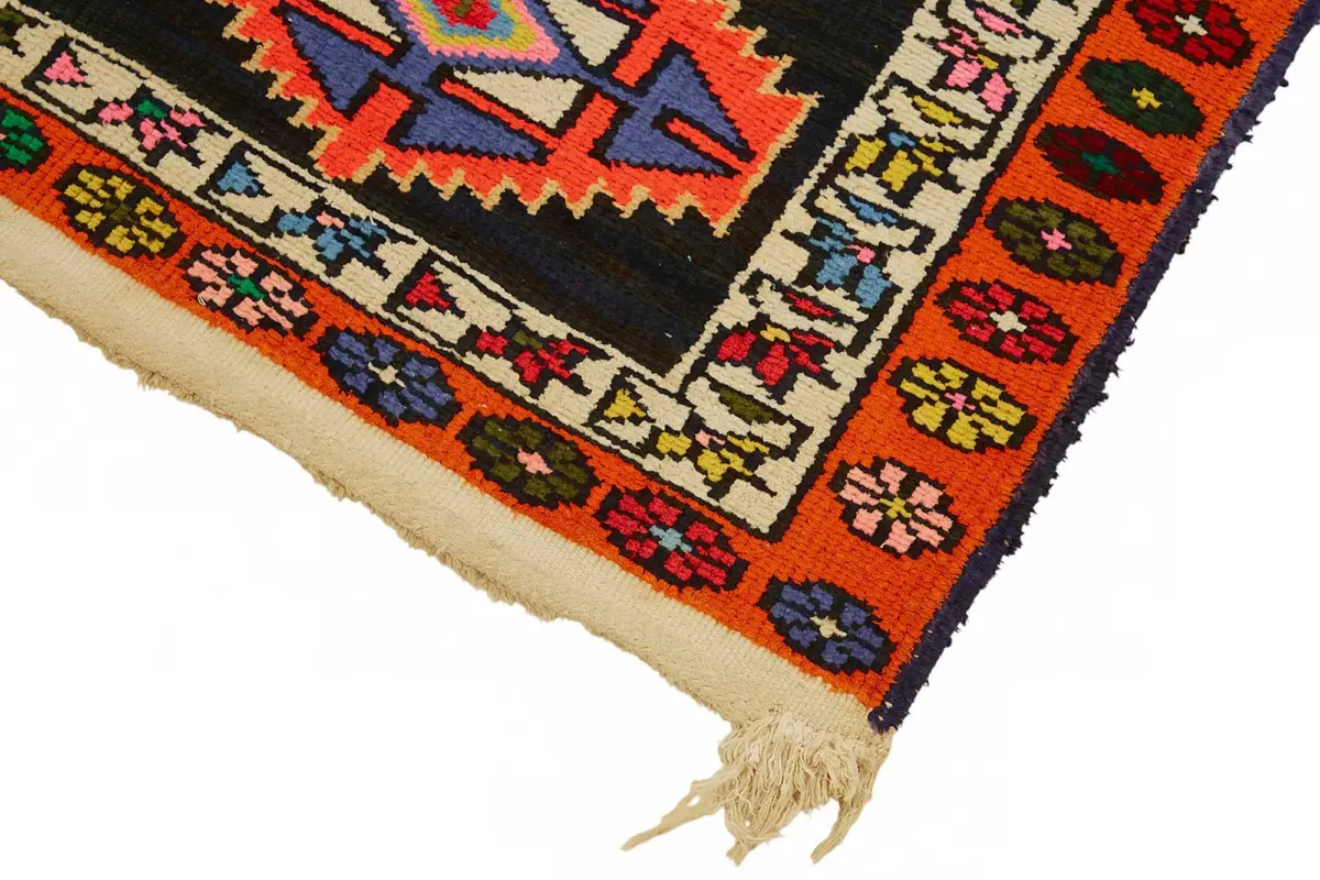 Herki Eskitme Multi Pamuk Üzerine Yün El Dokuma Halı-083x326 - Görsel 4