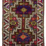 Herki Eskitme Multi Pamuk Üzerine Yün El Dokuma Halı-092x366