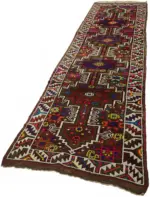 Herki Eskitme Multi Pamuk Üzerine Yün El Dokuma Halı-092x366 - Görsel 3