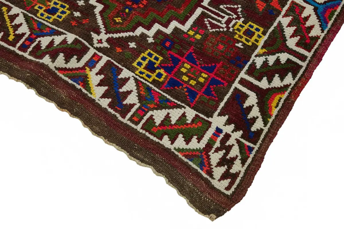 Herki Eskitme Multi Pamuk Üzerine Yün El Dokuma Halı-092x366 - Görsel 4