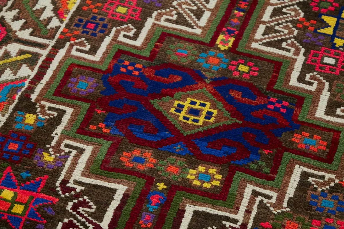 Herki Eskitme Multi Pamuk Üzerine Yün El Dokuma Halı-092x366 - Görsel 5