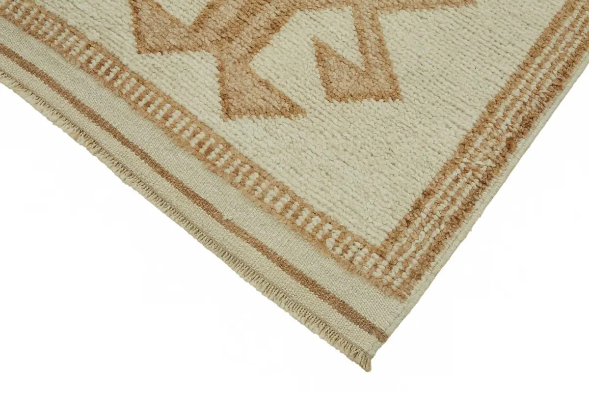 Herki Eskitme Bej Pamuk Üzerine Yün El Dokuma Halı-087x348 - Görsel 4