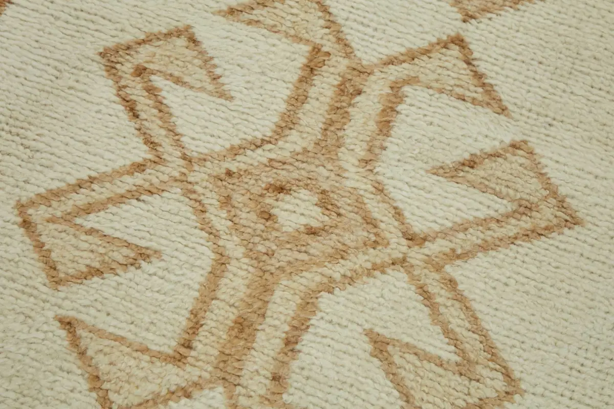 Herki Eskitme Bej Pamuk Üzerine Yün El Dokuma Halı-087x348 - Görsel 5