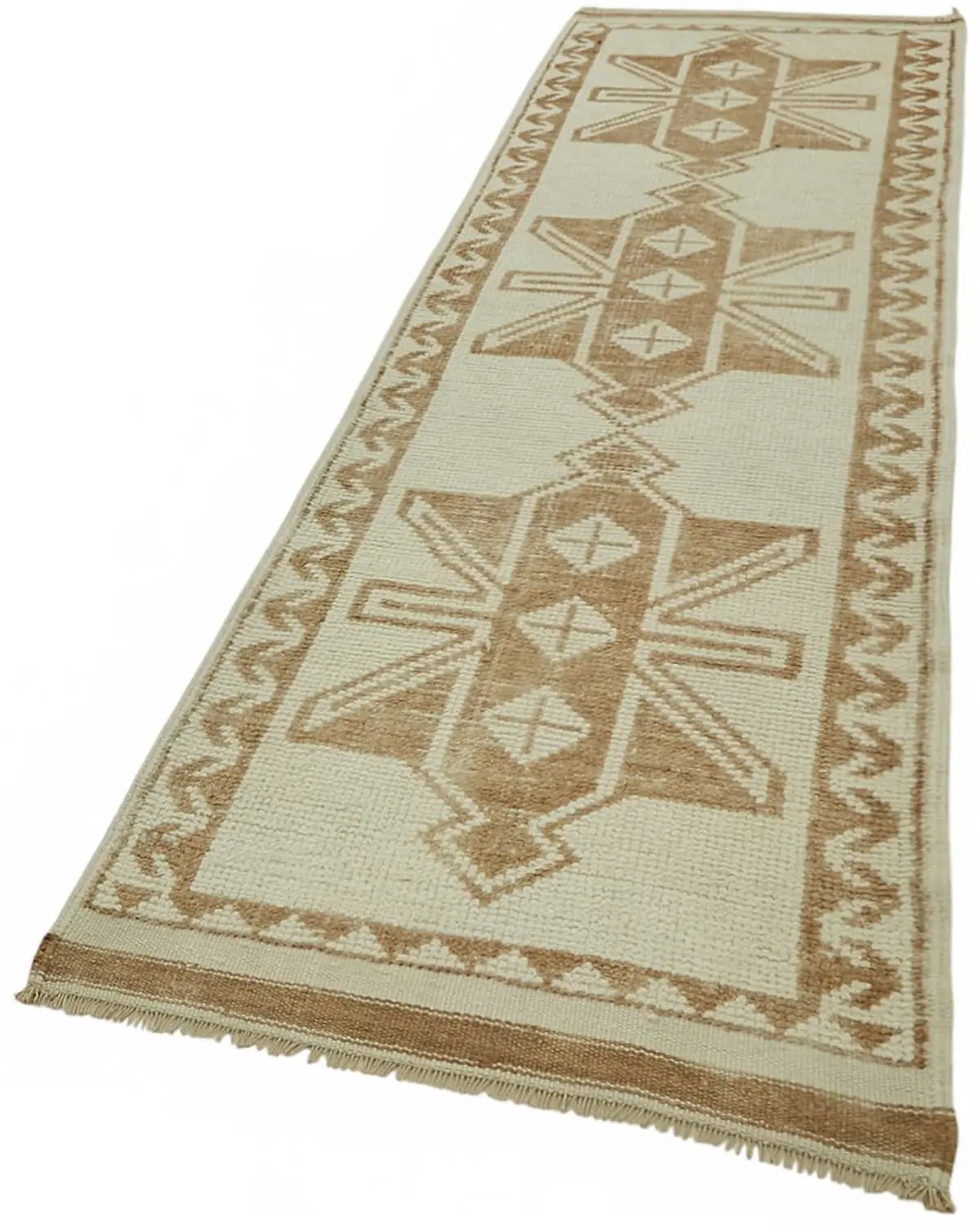 Herki Eskitme Bej Pamuk Üzerine Yün El Dokuma Halı-096x340 - Görsel 3