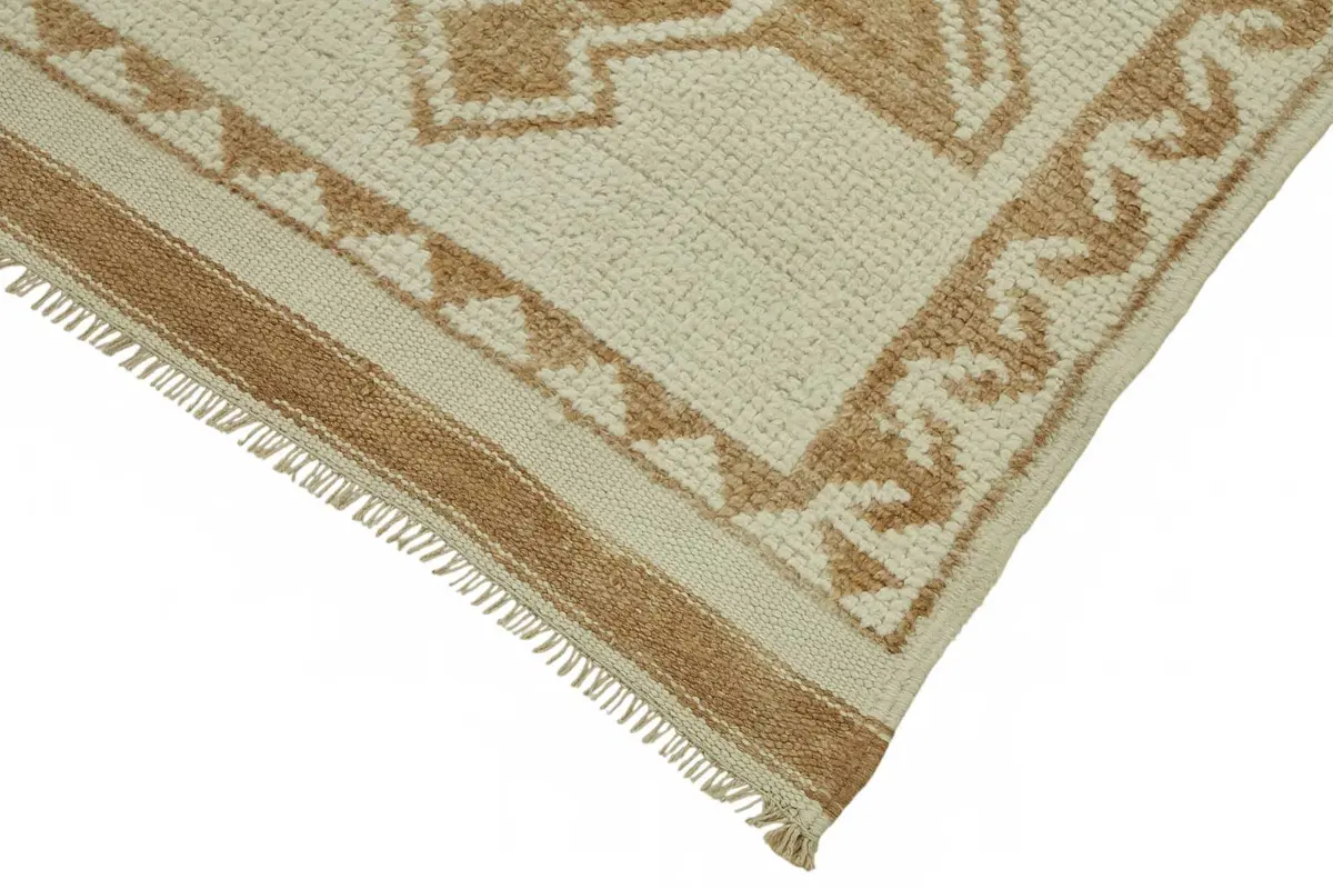 Herki Eskitme Bej Pamuk Üzerine Yün El Dokuma Halı-096x340 - Görsel 4