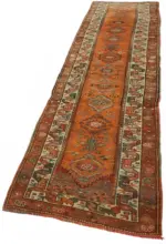 Herki Eskitme Turuncu Pamuk Üzerine Yün El Dokuma Halı-085x405 - Görsel 3