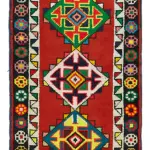 Herki Eskitme Kırmızı Pamuk Üzerine Yün El Dokuma Halı-080x385