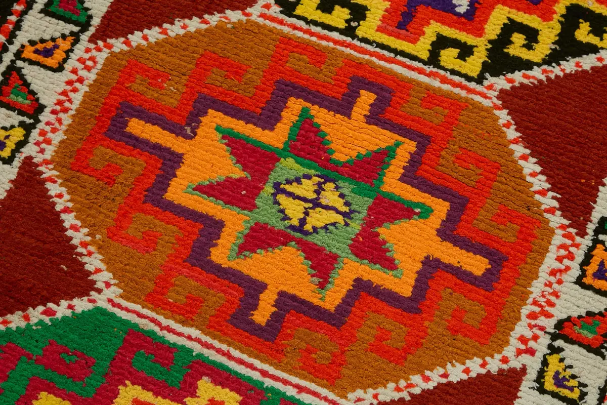 Herki Eskitme Multi Pamuk Üzerine Yün El Dokuma Halı-084x298 - Görsel 5