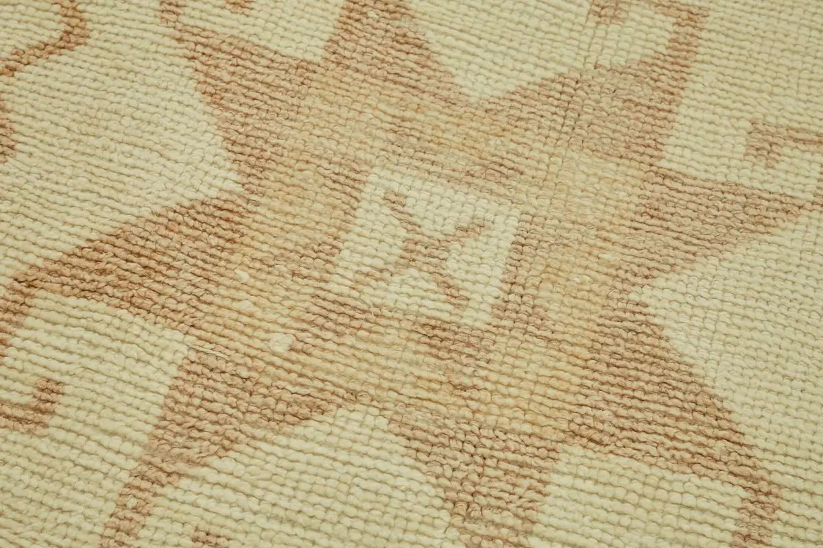Herki Eskitme Bej Pamuk Üzerine Yün El Dokuma Halı-093x345 - Görsel 5