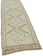 Herki Eskitme Bej Pamuk Üzerine Yün El Dokuma Halı-096x336 - Görsel 2