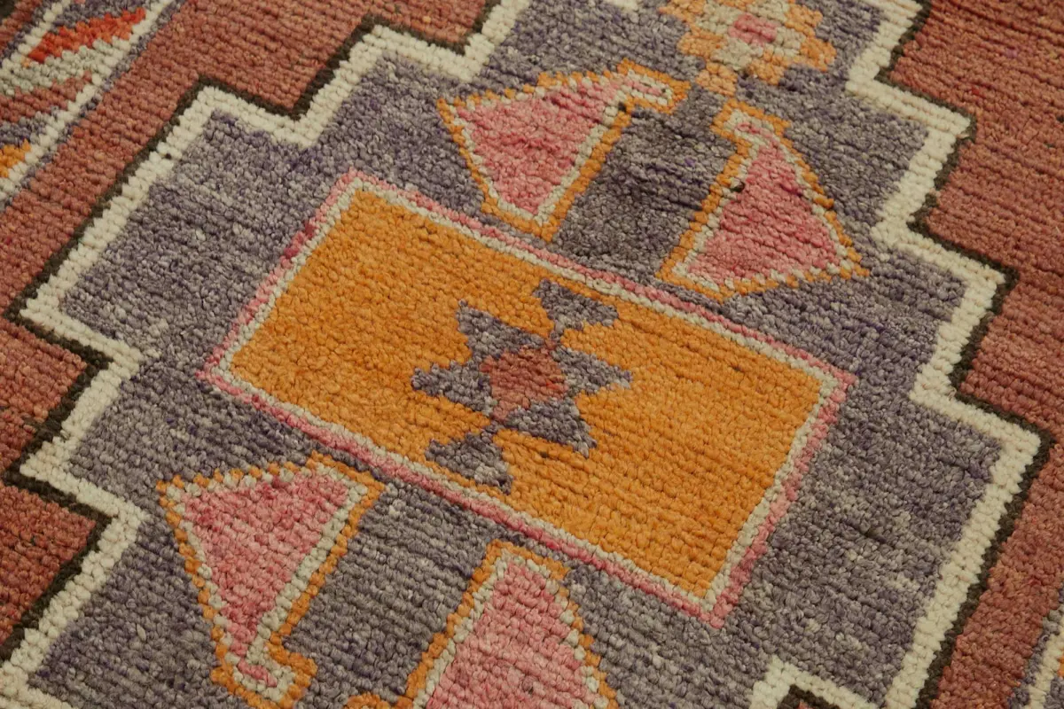 Herki Eskitme Kırmızı Pamuk Üzerine Yün El Dokuma Halı-090x365 - Görsel 5