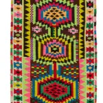 Herki Eskitme Multi Pamuk Üzerine Yün El Dokuma Halı-082x392