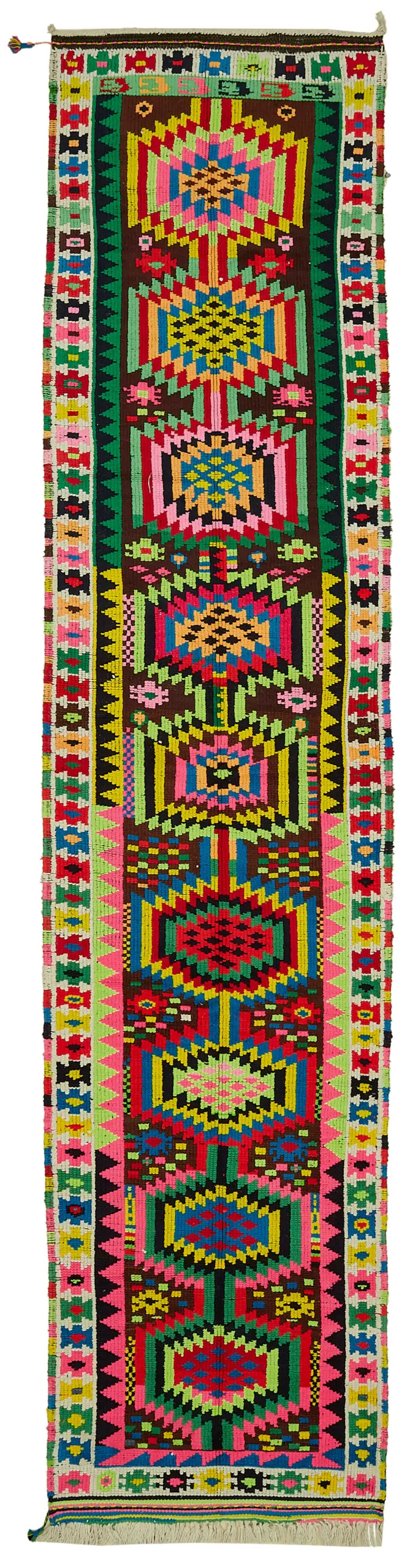 Rc_48203_0_Multicolor_Oriental_Runner_Rugs Herki Eskitme Multi Pamuk Üzerine Yün El Dokuma Halı-082x392 - Görsel 1