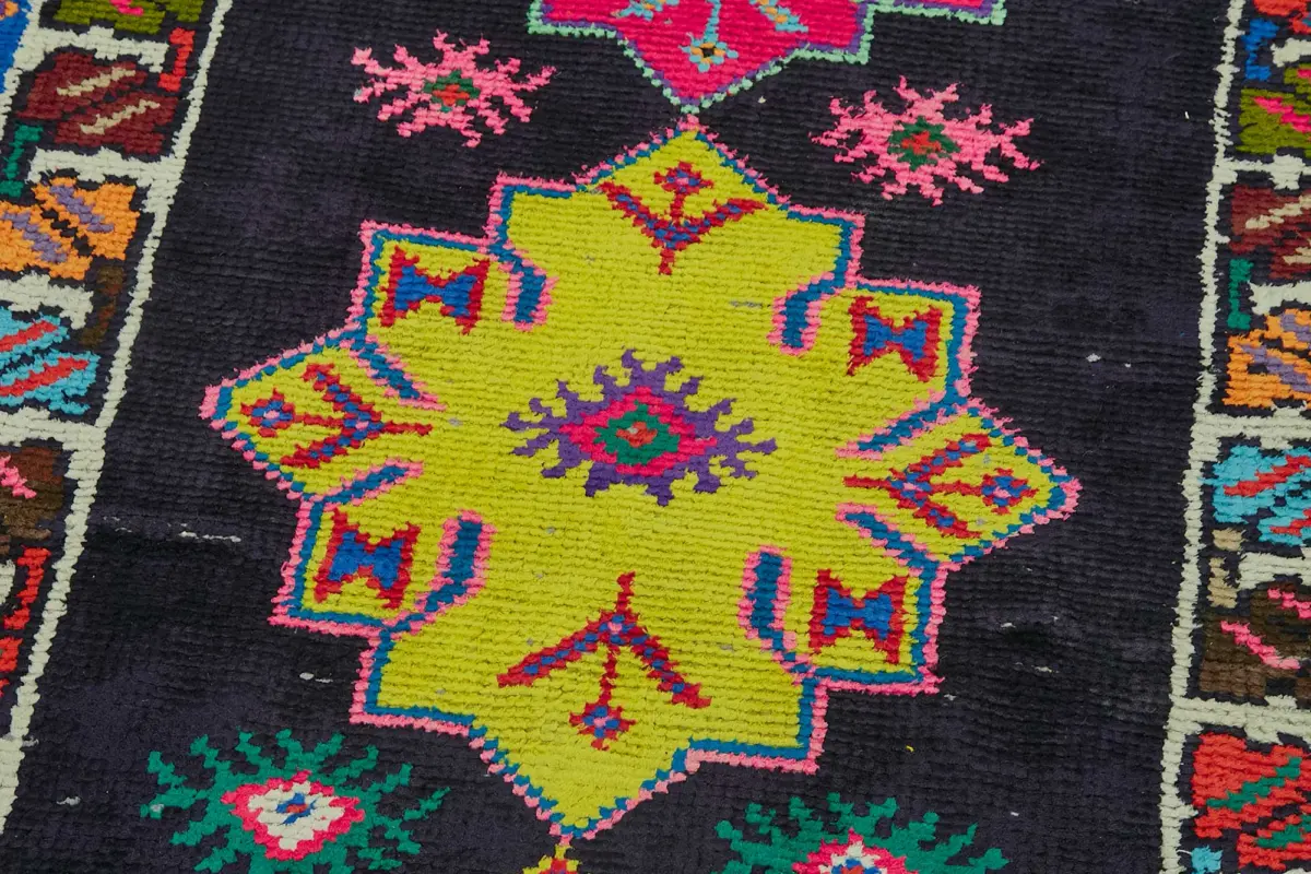 Herki Eskitme Multi Pamuk Üzerine Yün El Dokuma Halı-087x364 - Görsel 5