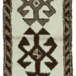 Herki Eskitme Bej Pamuk Üzerine Yün El Dokuma Halı-092x318