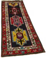 Herki Eskitme Multi Pamuk Üzerine Yün El Dokuma Halı-080x250 - Görsel 2