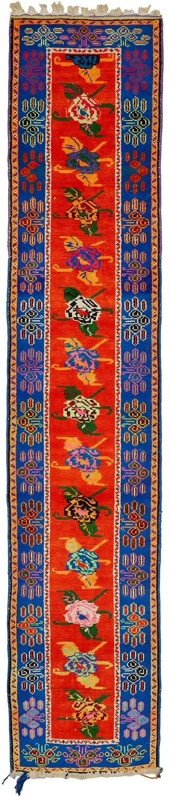 Rc_48214_0_Multicolor_Oriental_Runner_Rugs Herki Eskitme Multi Pamuk Üzerine Yün El Dokuma Halı-083x420 - Görsel 1