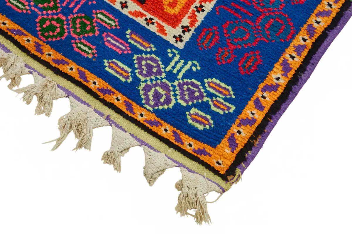 Herki Eskitme Multi Pamuk Üzerine Yün El Dokuma Halı-083x420 - Görsel 4