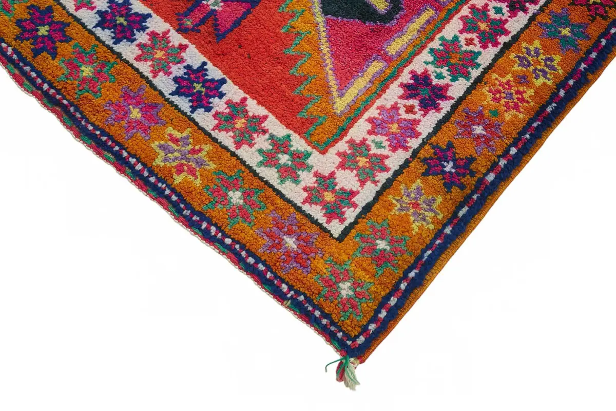 Herki Eskitme Multi Pamuk Üzerine Yün El Dokuma Halı-087x445 - Görsel 4