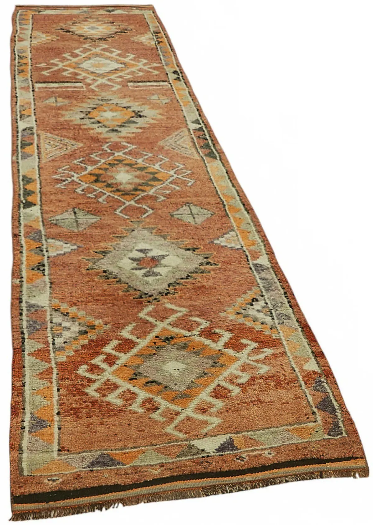 Herki Eskitme Kırmızı Pamuk Üzerine Yün El Dokuma Halı-090x370 - Görsel 2