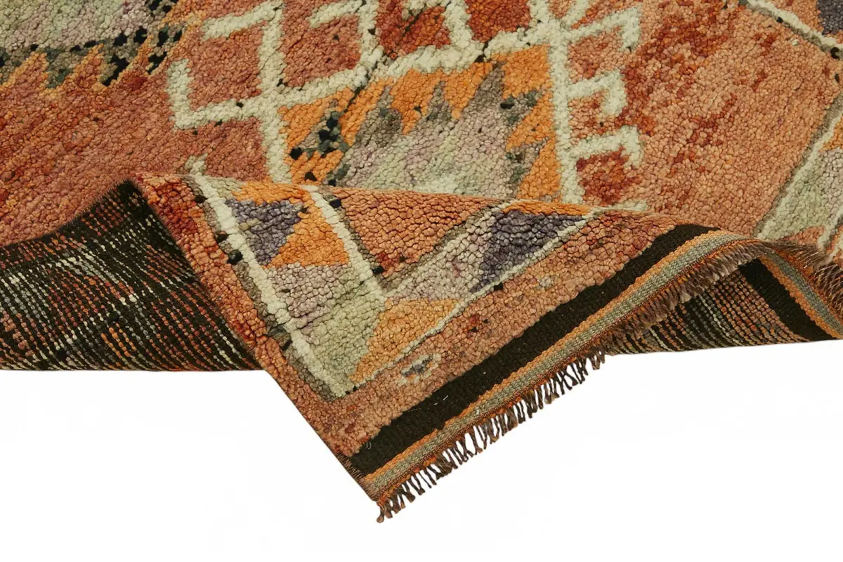 Herki Eskitme Kırmızı Pamuk Üzerine Yün El Dokuma Halı-090x370 - Görsel 6