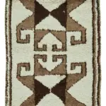 Herki Eskitme Bej Pamuk Üzerine Yün El Dokuma Halı-092x342