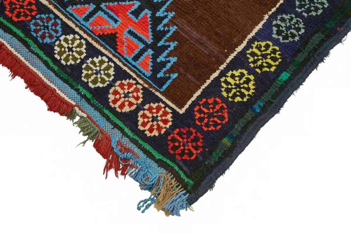 Herki Eskitme Multi Pamuk Üzerine Yün El Dokuma Halı-073x386 - Görsel 4