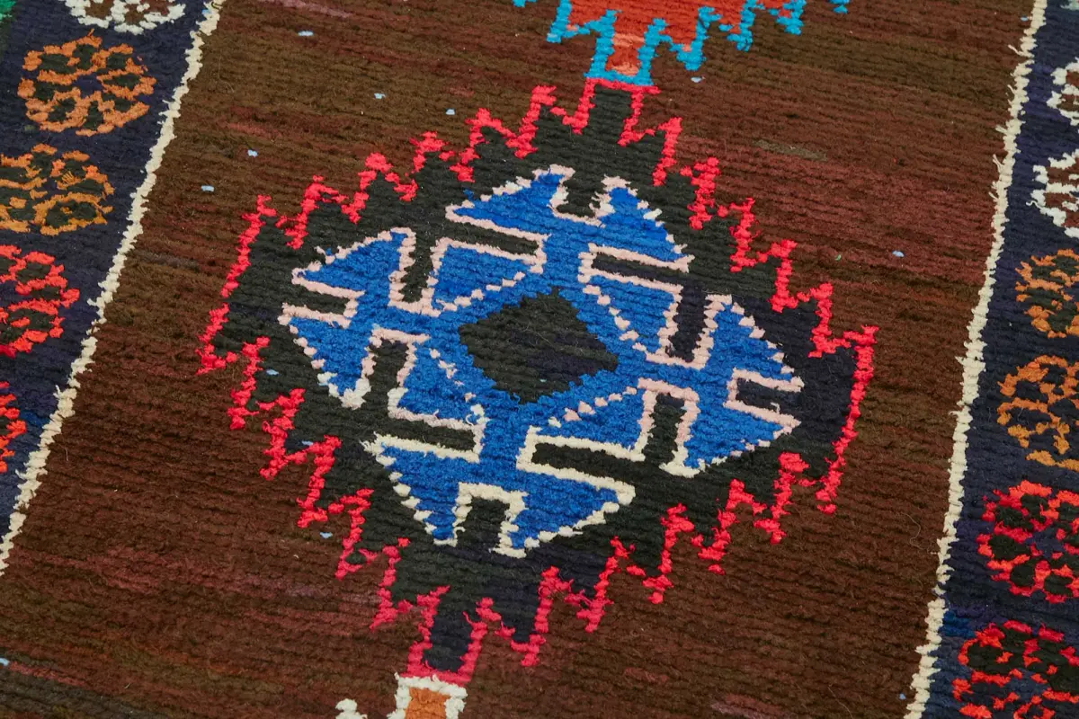 Herki Eskitme Multi Pamuk Üzerine Yün El Dokuma Halı-073x386 - Görsel 5