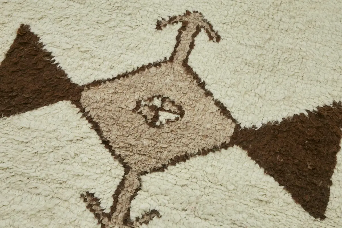 Herki Eskitme Bej Pamuk Üzerine Yün El Dokuma Halı-100x346 - Görsel 5