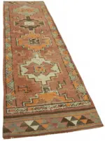 Herki Eskitme Kırmızı Pamuk Üzerine Yün El Dokuma Halı-088x323 - Görsel 2