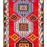 Herki Eskitme Multi Pamuk Üzerine Yün El Dokuma Halı-076x413