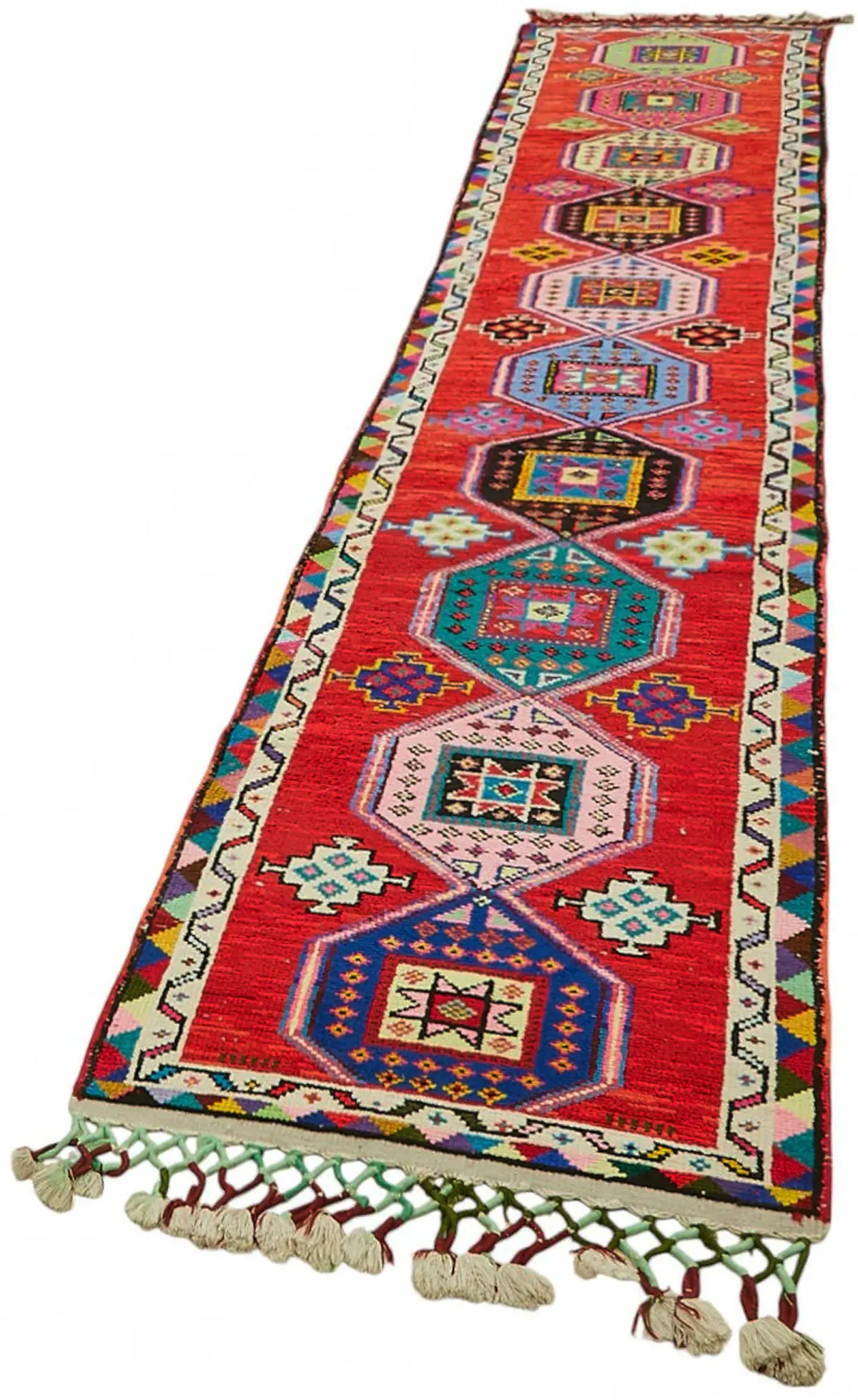 Herki Eskitme Multi Pamuk Üzerine Yün El Dokuma Halı-076x413 - Görsel 3