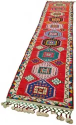 Herki Eskitme Multi Pamuk Üzerine Yün El Dokuma Halı-076x413 - Görsel 3