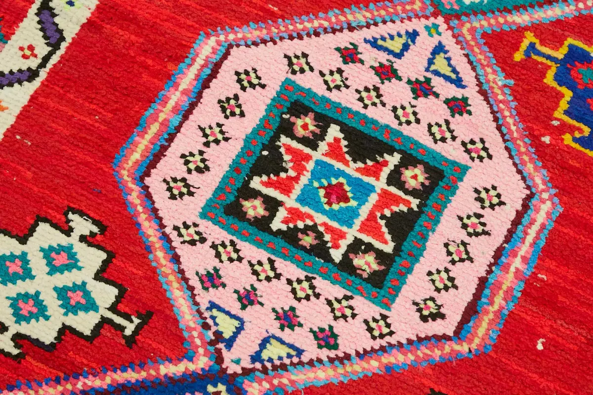 Herki Eskitme Multi Pamuk Üzerine Yün El Dokuma Halı-076x413 - Görsel 5