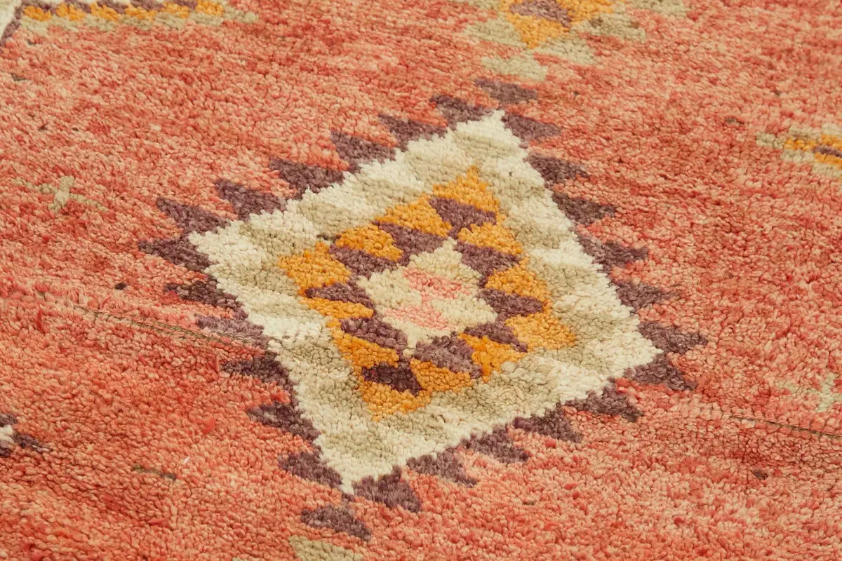 Herki Eskitme Kırmızı Pamuk Üzerine Yün El Dokuma Halı-084x350 - Görsel 5