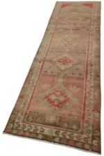 Herki Eskitme Kahverengi Pamuk Üzerine Yün El Dokuma Halı-083x354 - Görsel 3