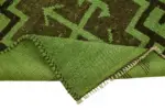 Herki Eskitme Yeşil Pamuk Üzerine Yün El Dokuma Halı-100x342 - Görsel 6