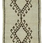 Herki Eskitme Bej Pamuk Üzerine Yün El Dokuma Halı-091x336