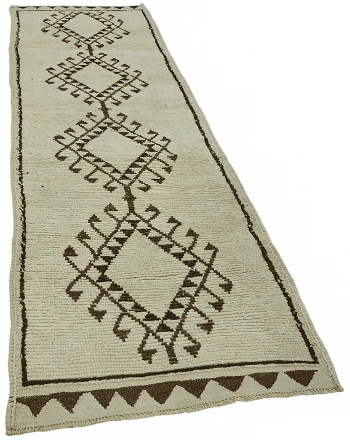 Herki Eskitme Bej Pamuk Üzerine Yün El Dokuma Halı-091x336 - Görsel 2