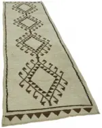 Herki Eskitme Bej Pamuk Üzerine Yün El Dokuma Halı-091x336 - Görsel 2