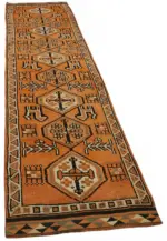 Herki Eskitme Turuncu Pamuk Üzerine Yün El Dokuma Halı-090x413 - Görsel 2