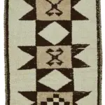 Herki Eskitme Bej Pamuk Üzerine Yün El Dokuma Halı-091x332