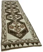 Herki Eskitme Bej Pamuk Üzerine Yün El Dokuma Halı-098x395 - Görsel 2